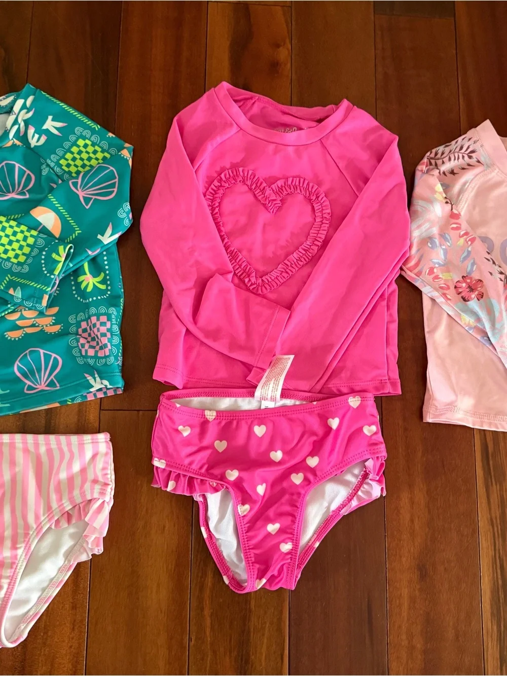 Lot of 3T Girls Swim Reusable Water Diapers, Cover Up, Long Sleeve Swimsuit